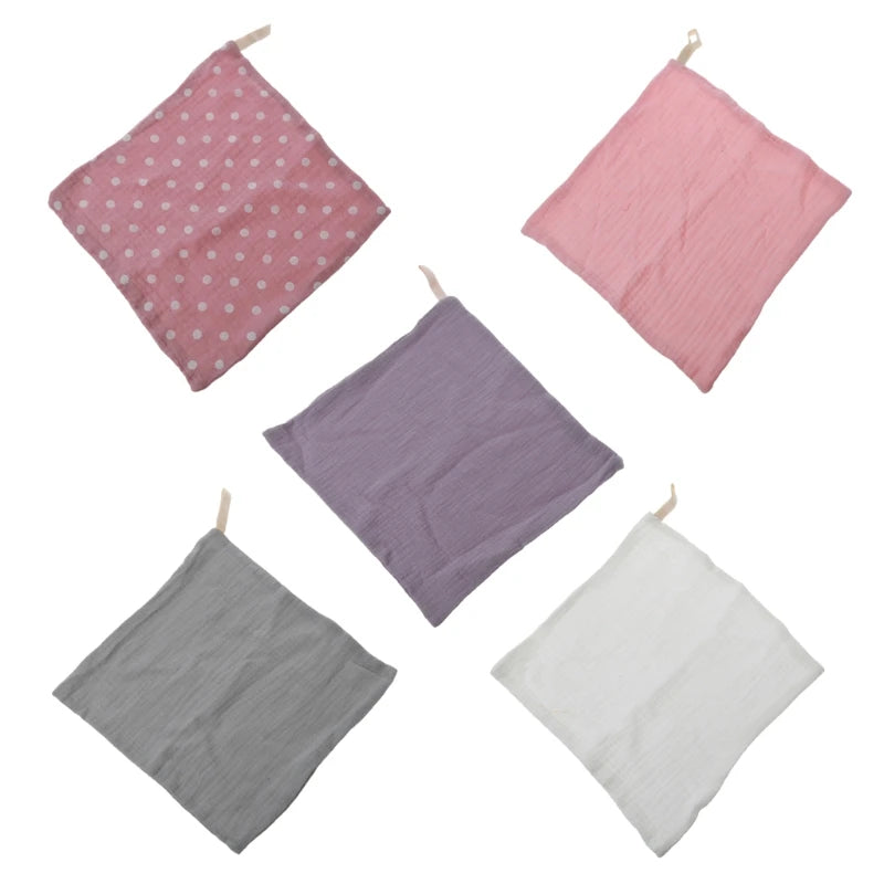 5 Pcs Towel Baby Face Cloth Soft Cotton Bath Towels