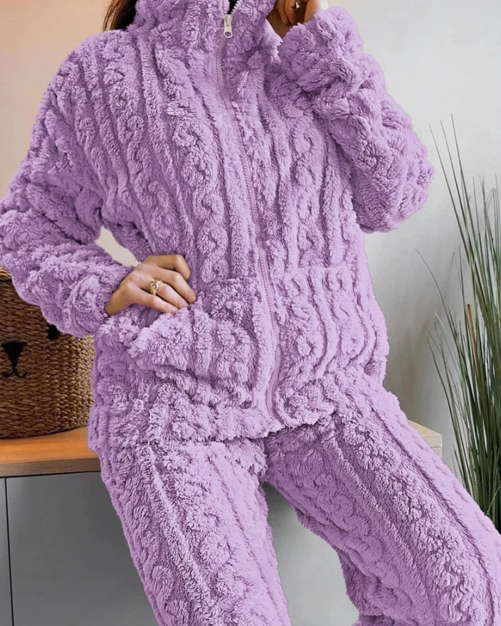 Thickened Warm 2Pcs Pajamas Set For Cozy Nights Loungewear