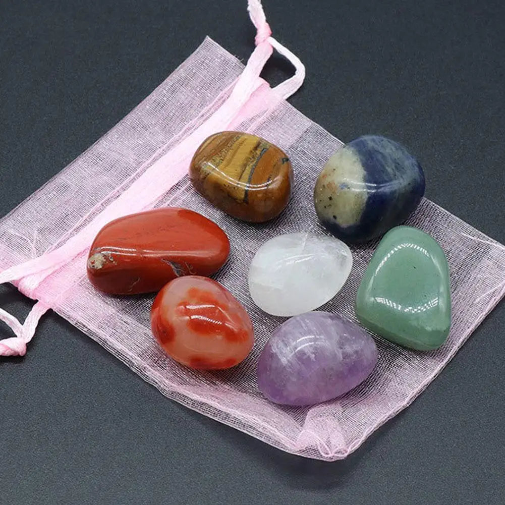 Natural Crystal Chakras Kit Amethyst Stone Healing Gifts