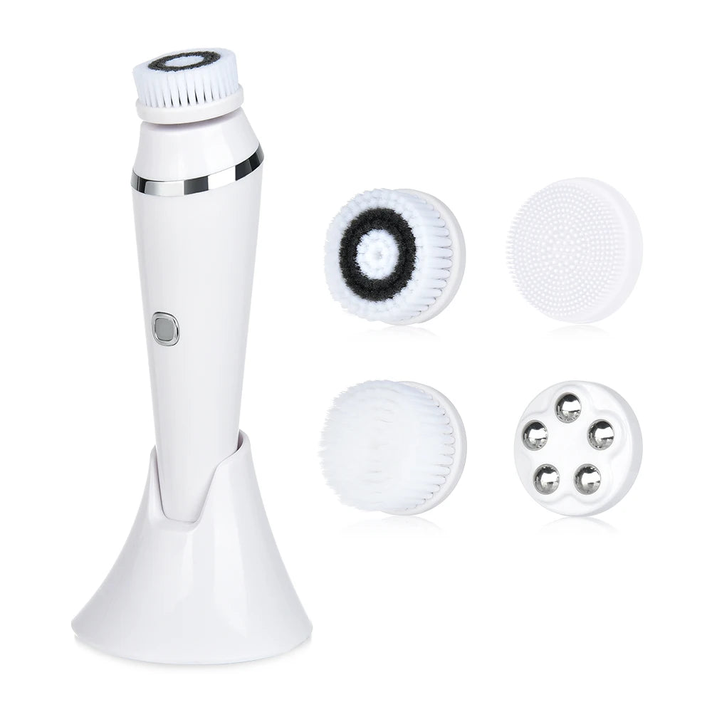 4 In 1 Electric Facial Cleansing Brush for Deep Pore Care