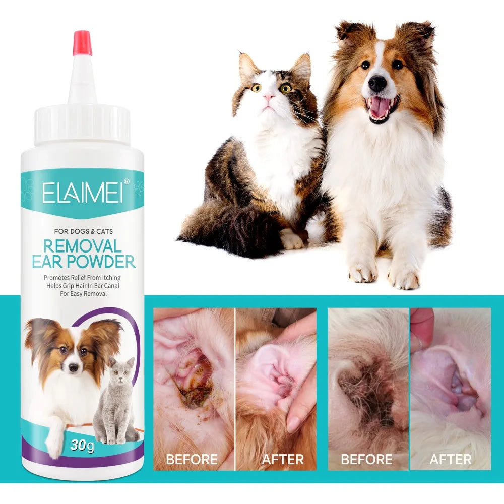 Pet Ear Powder for Dogs and Cats Easy Ear Health Care