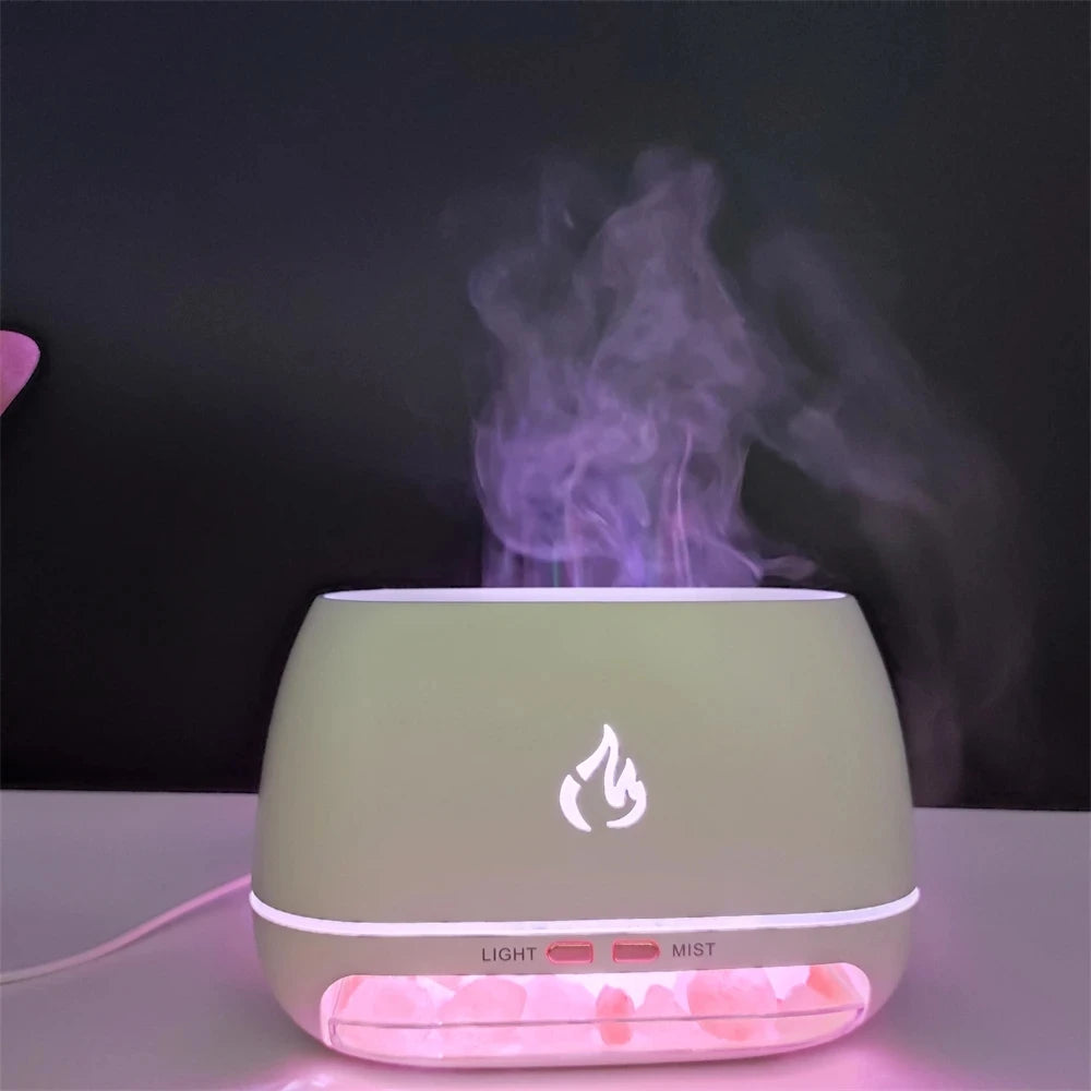 New Himalayan Crystal Salt Stone Aroma Humidifier with 3D Night Light