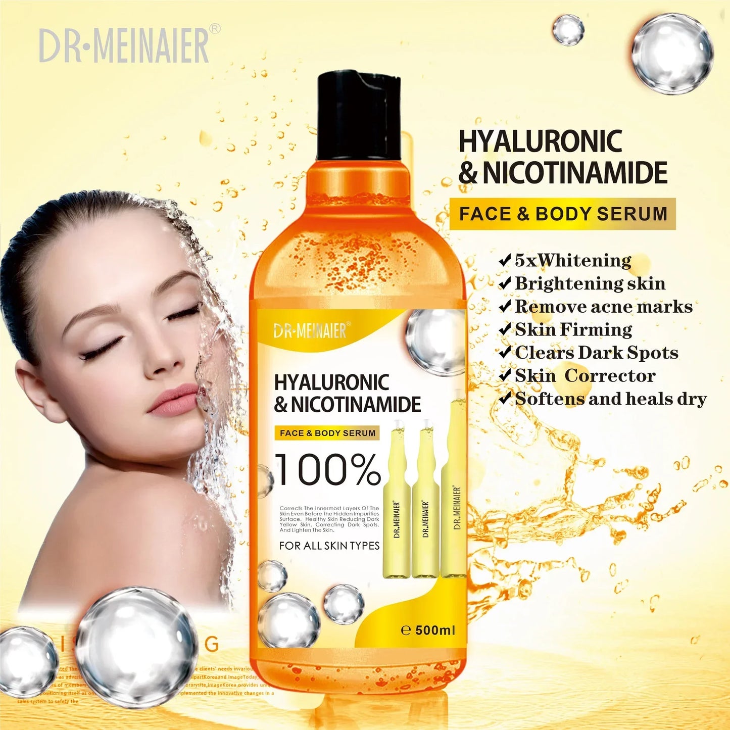 500ml Hyaluronic Acid Face Serum for Spot Eraser and Whitening