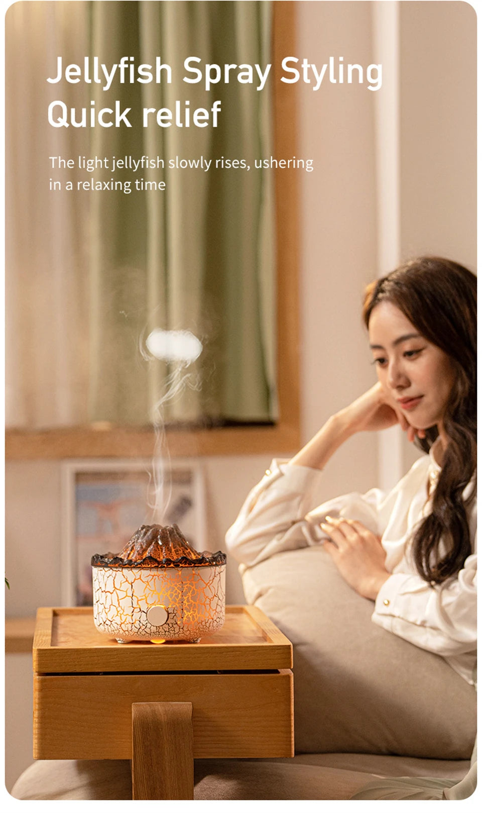 Volcano Aromatherapy Diffuser Smoke Ring with Flame Lamp