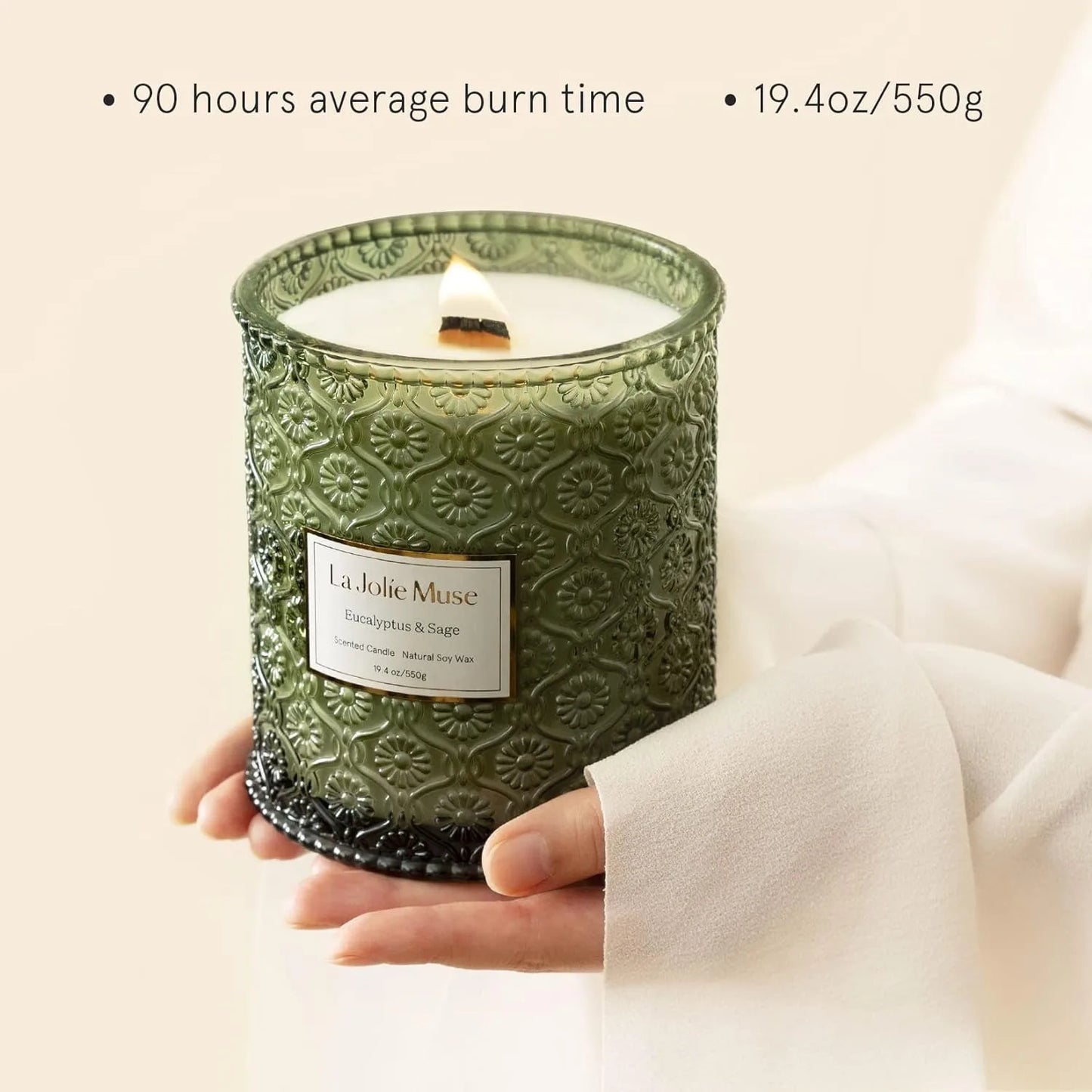 LA JOLIE MUSE Scented Candles Eucalyptus & Sage Large Candle