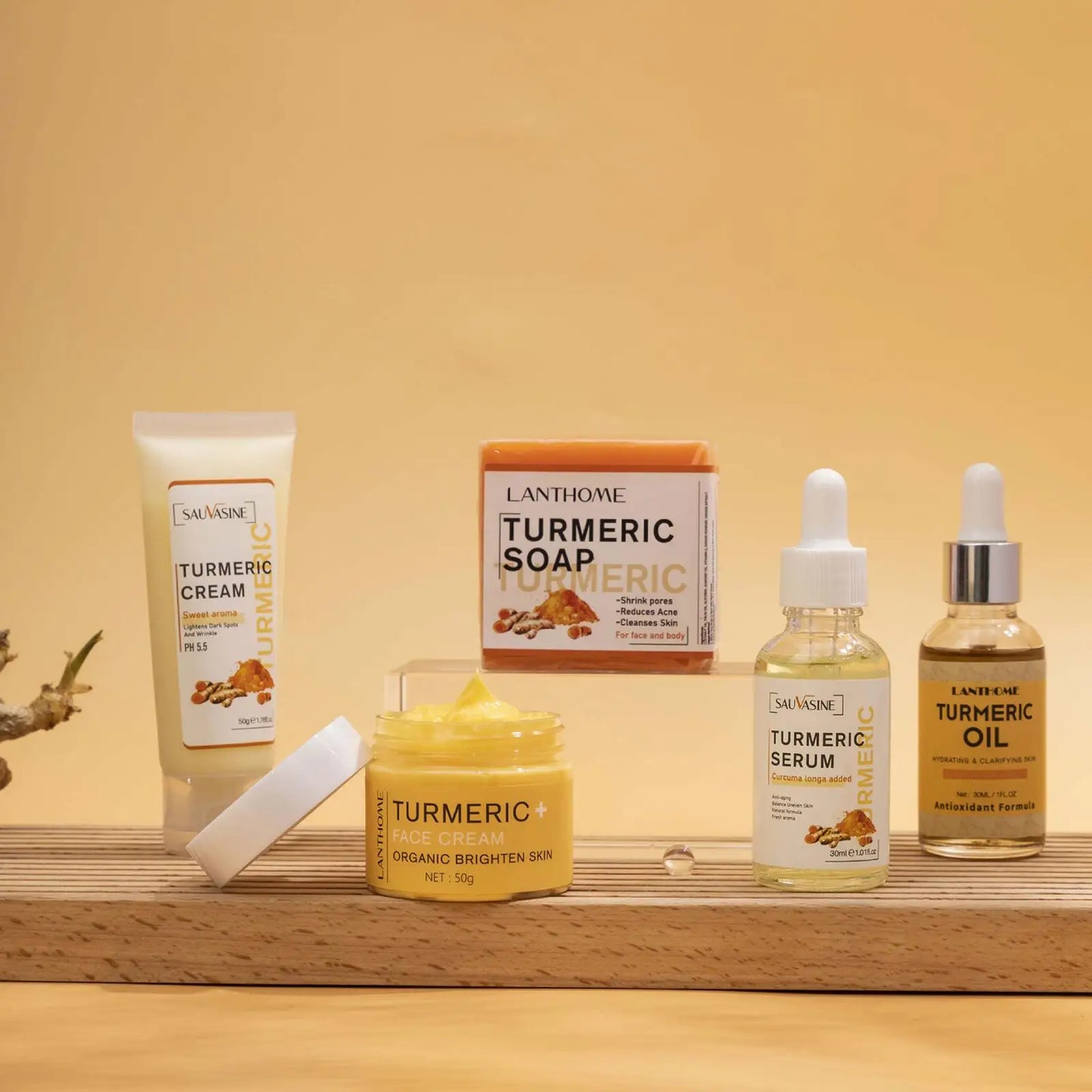 5 Piece Set Turmeric Facial Care for Radiant Skin Care