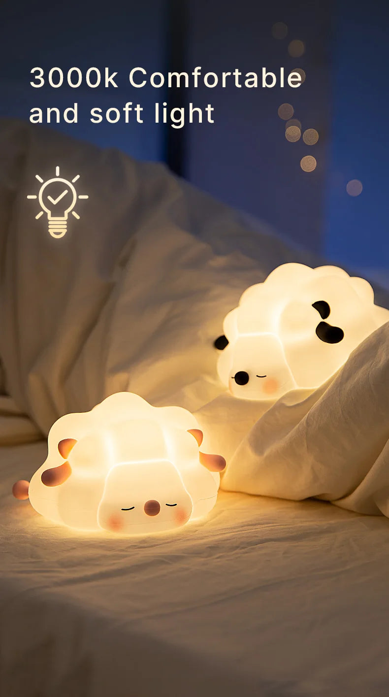 Animal Shaped Night Light LED Cute Panda Rabbit Light for Children's Eye Protection