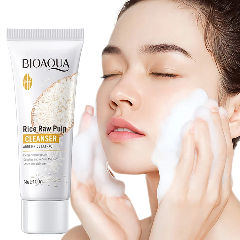 BIOAQUA Rice Raw Pulp Facial Cleanser for Bright Skin