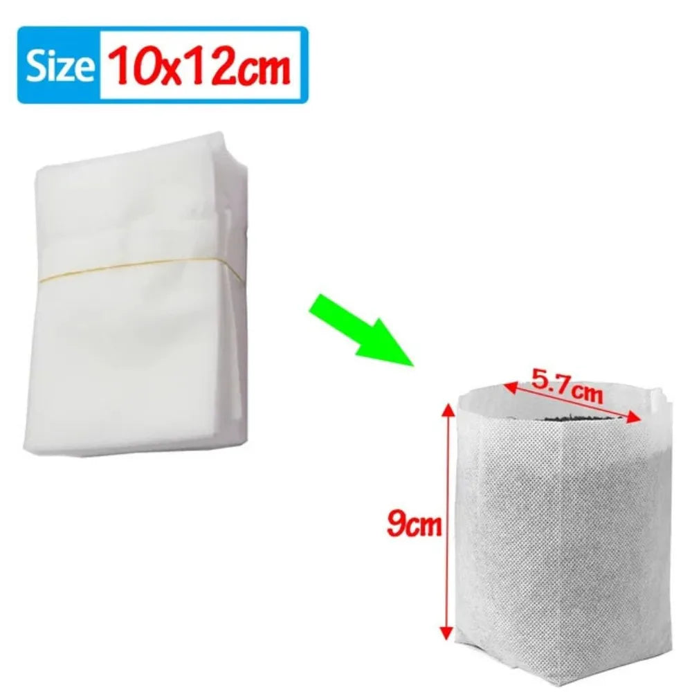 100Pcs Non-Woven Biodegradable Plant Nursery Bags for Garden