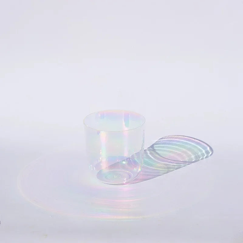 Colorful Transparent Crystal Singing Bowl Yoga Sound Therapy