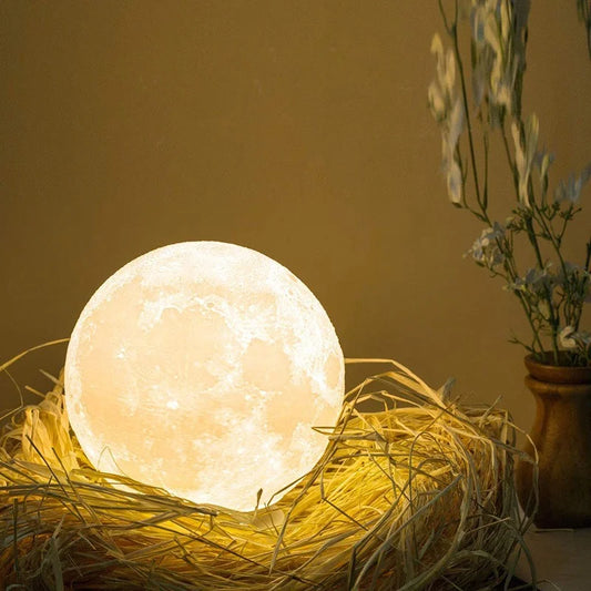 Moon Lamp Led Night Light Battery Powered with Stand Decor