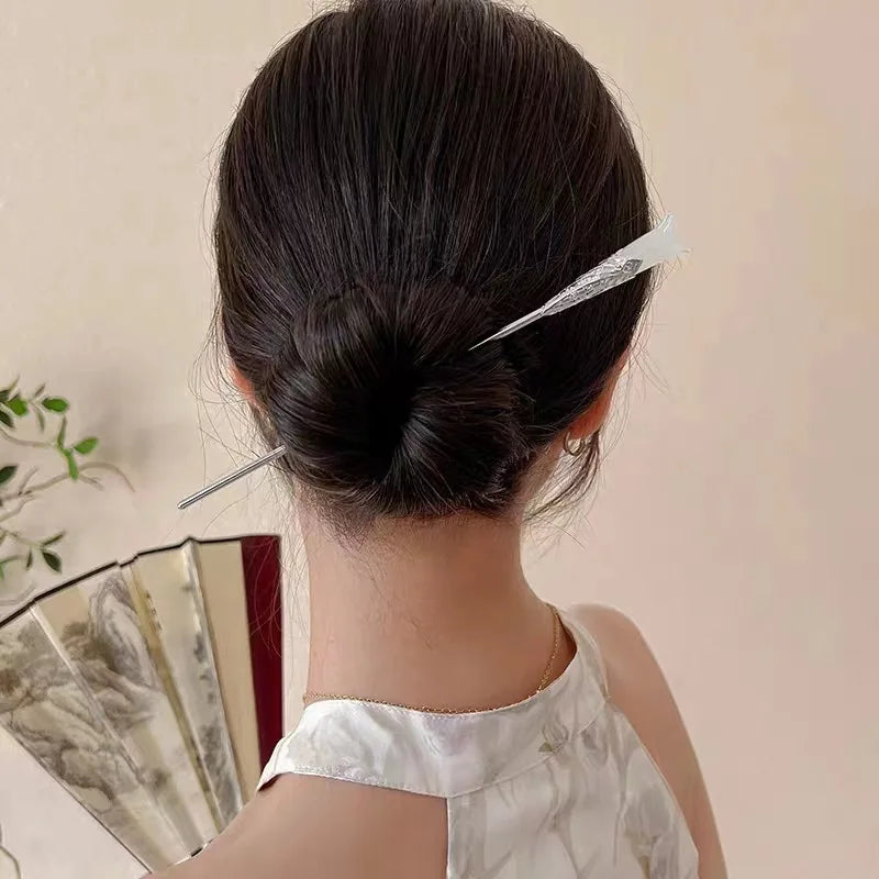 AISHG Vintage Hair Stick for Women Ethnic Jade Hairpin