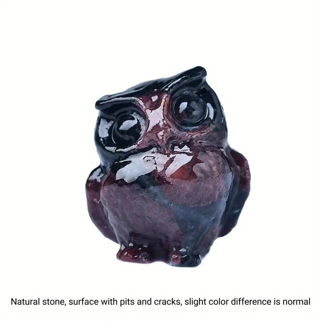 1pc 3.5cm Crystal Carved Owl Meditation Stone Gift