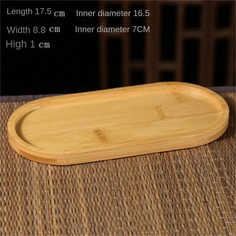 Elegant Multi Bamboo Tray Wood Saucer Flower Pot Tray Cup Pad Coaster Plate For Kitchen