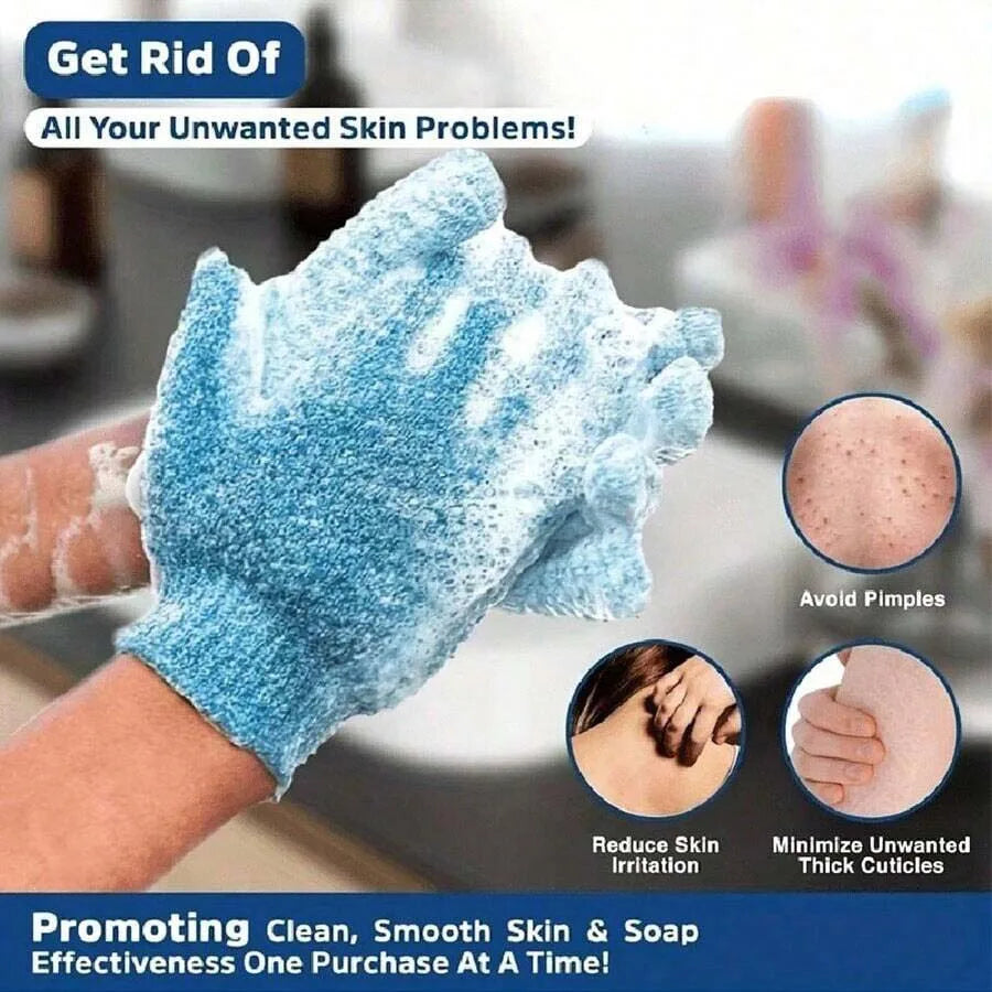 2pcs/6pcs/12pcs Reversible Exfoliating Shower Gloves for Luxurious Skin Care