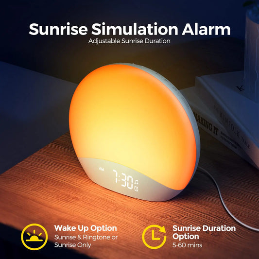 KERCHAN Sound Machine Sunrise Alarm Clock with Night Light