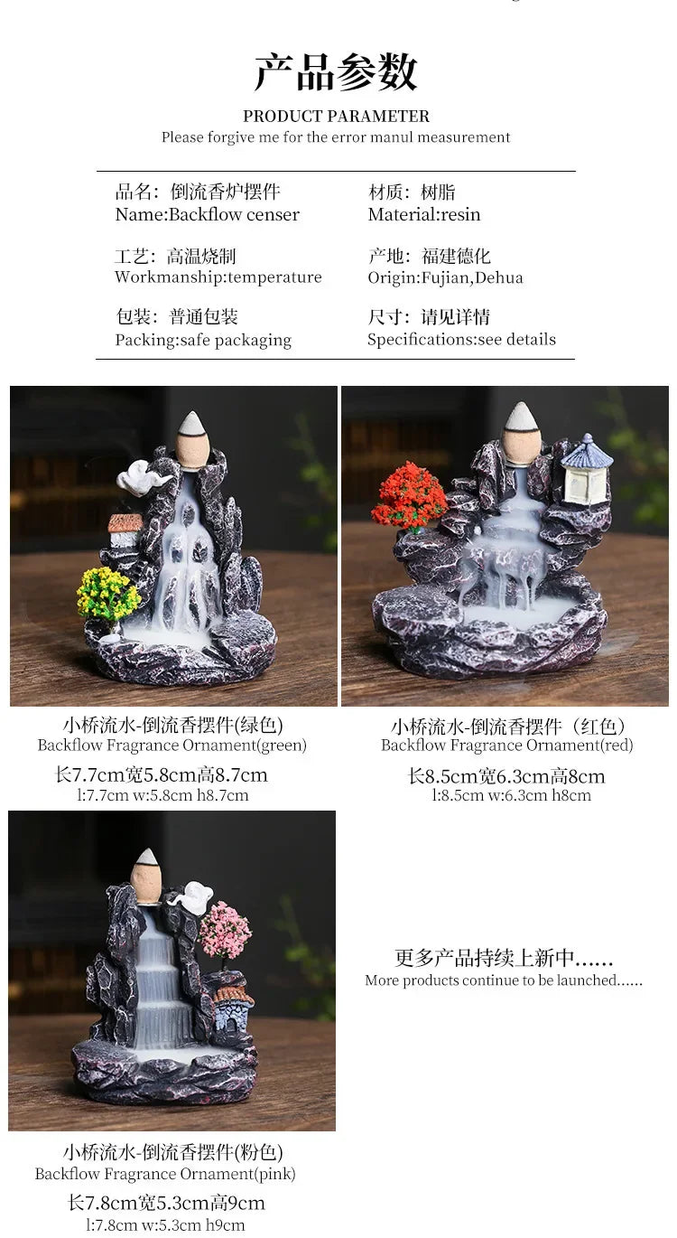 Creative High Mountain Flowing Resin Back Flow Incense Holder