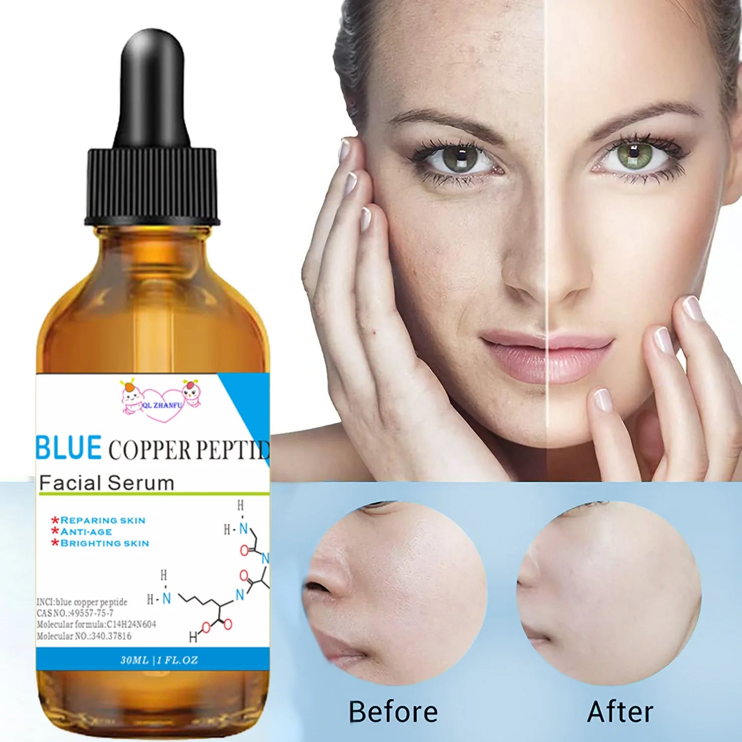 Blue Copper Peptide Stock Solution Facial Serum Skincare