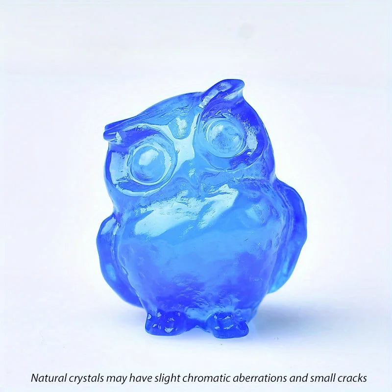 1pc 3.5cm Crystal Carved Owl Meditation Stone Gift