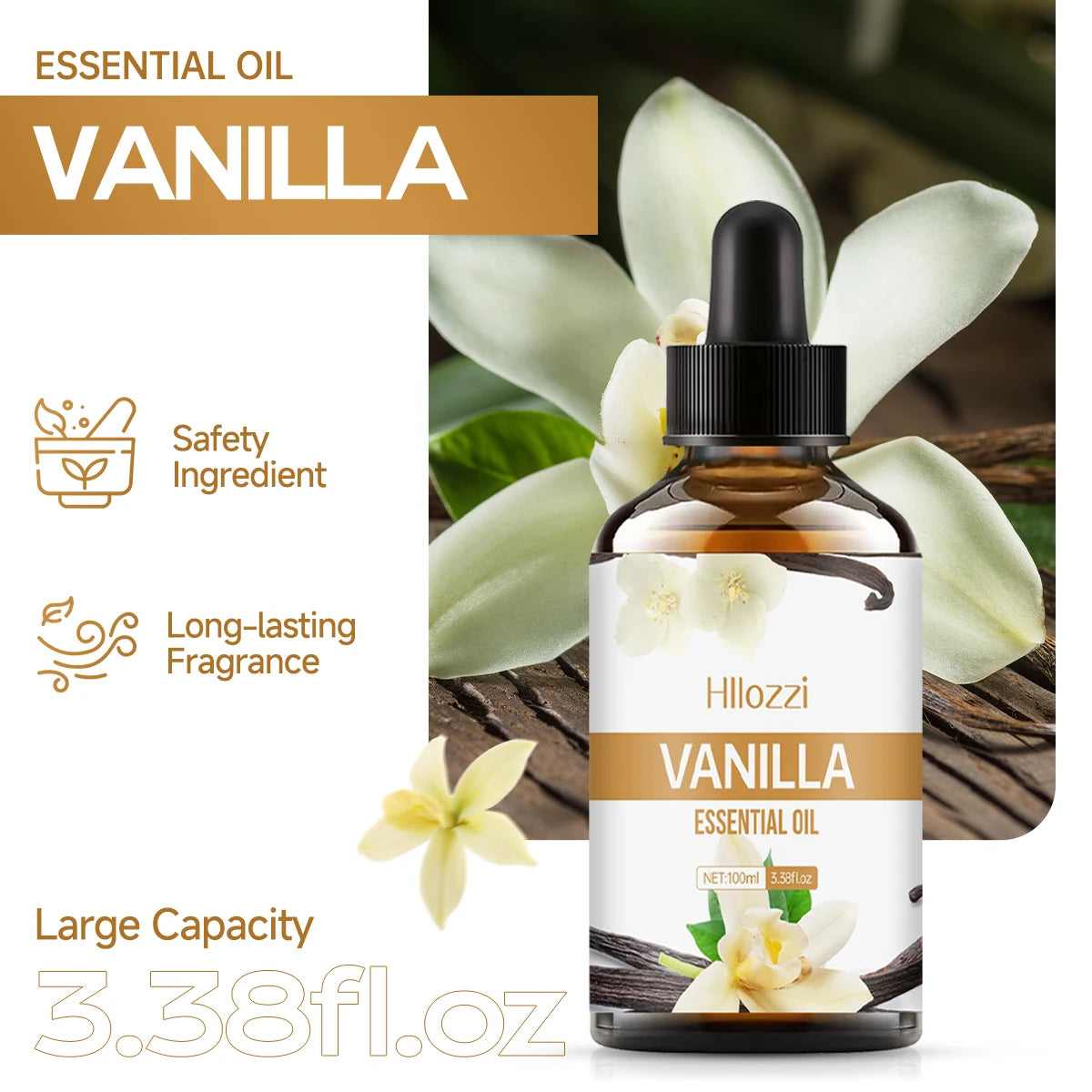 Vanilla Essential Oil for Face, Long-Lasting Fragrance