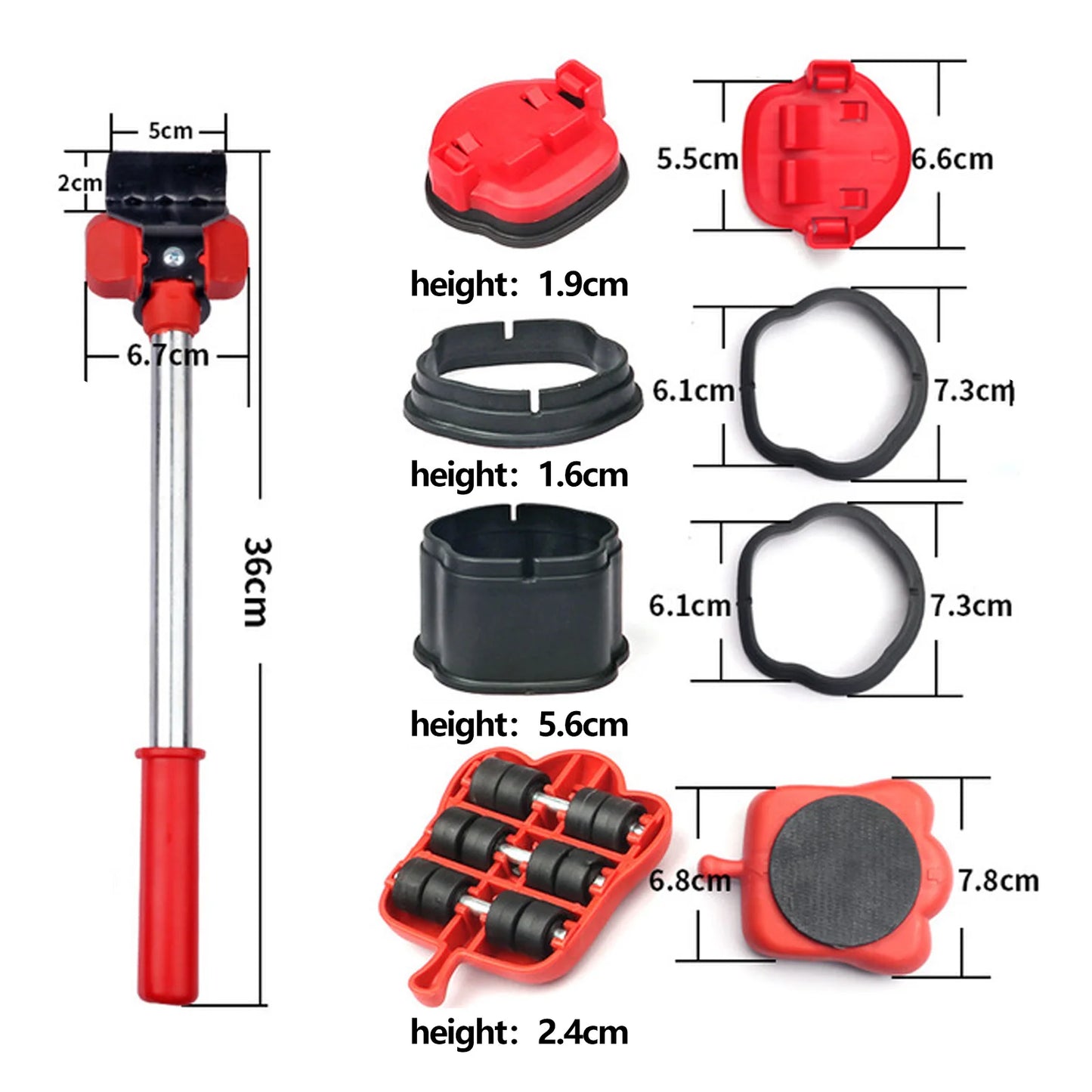 Heavy Duty Furniture Mover Lifter Kit With Rotatable Pads