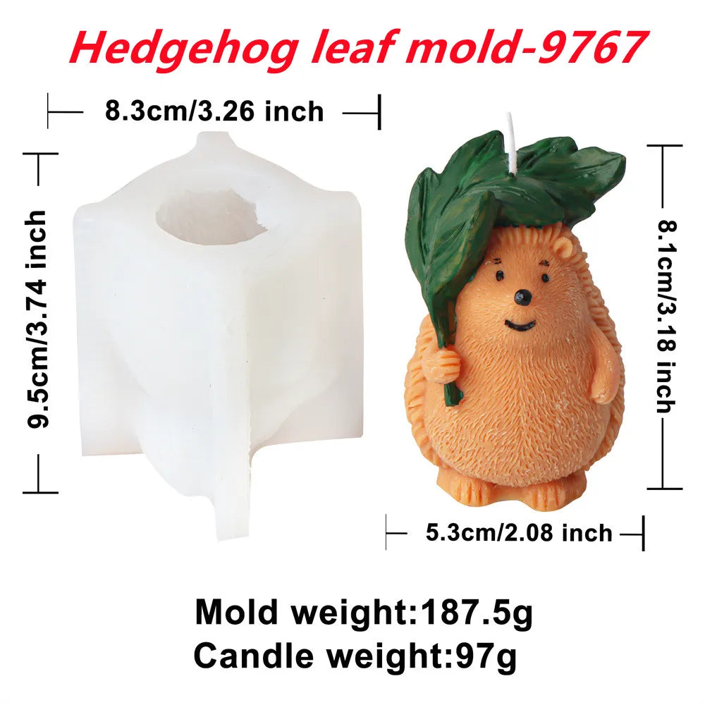 Hedgehog Sculpture Mold for DIY Soywax Candle Decor