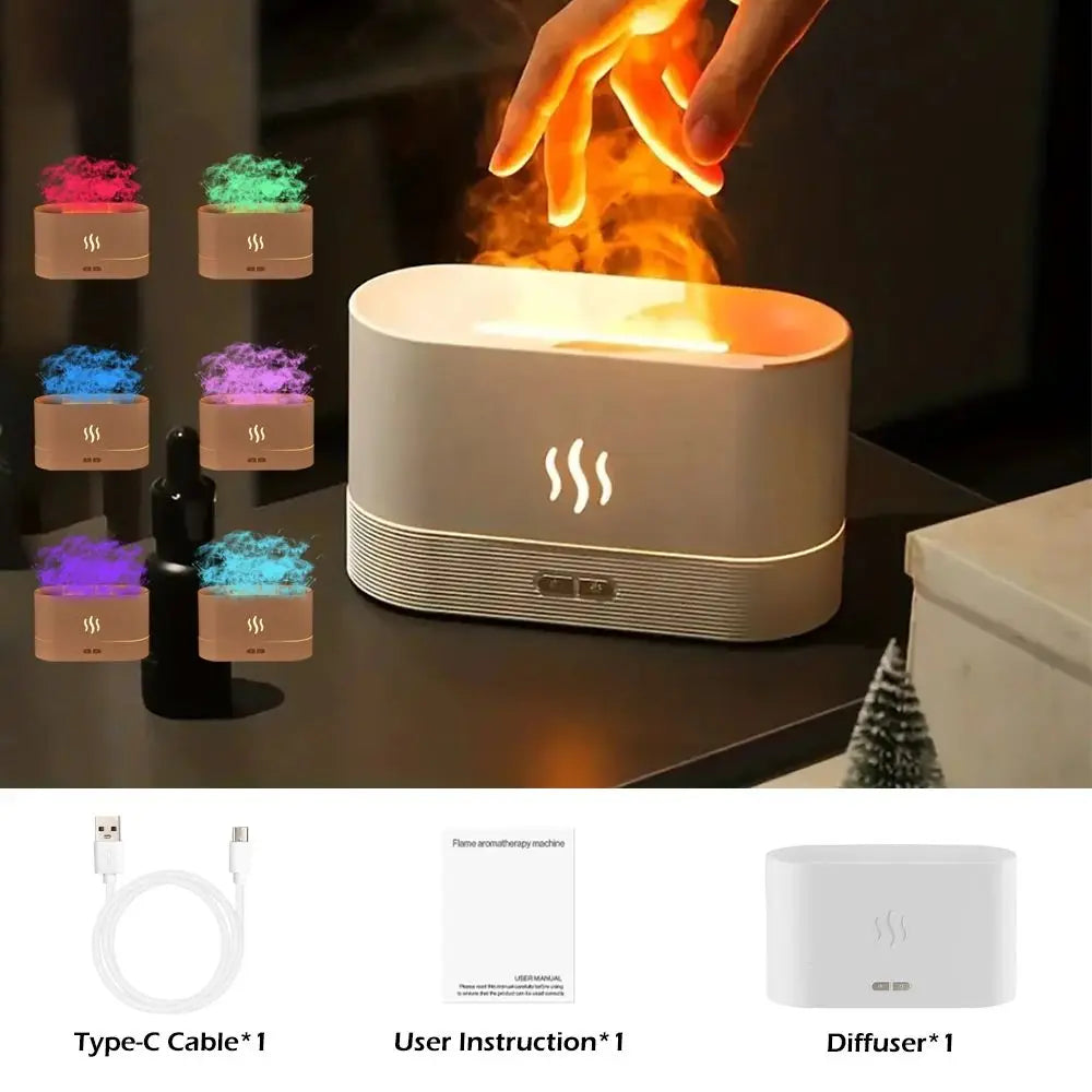 Vissko Aroma Diffuser Air Humidifier Ultrasonic Aromatherapy Flame Lamp