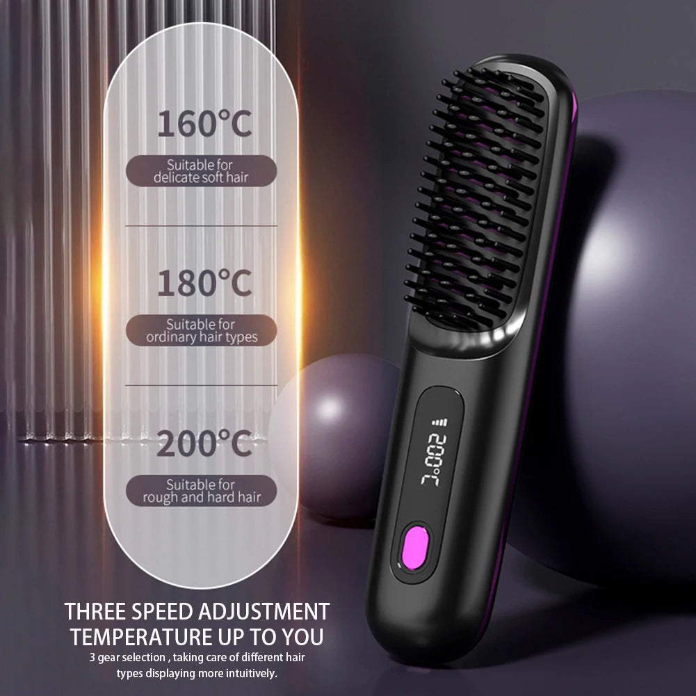 Digital Display Hair Straightening Comb for Women Female