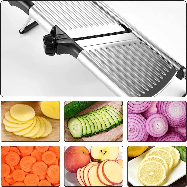 LMETJMA Adjustable Mandoline Slicer Stainless Steel Chopper