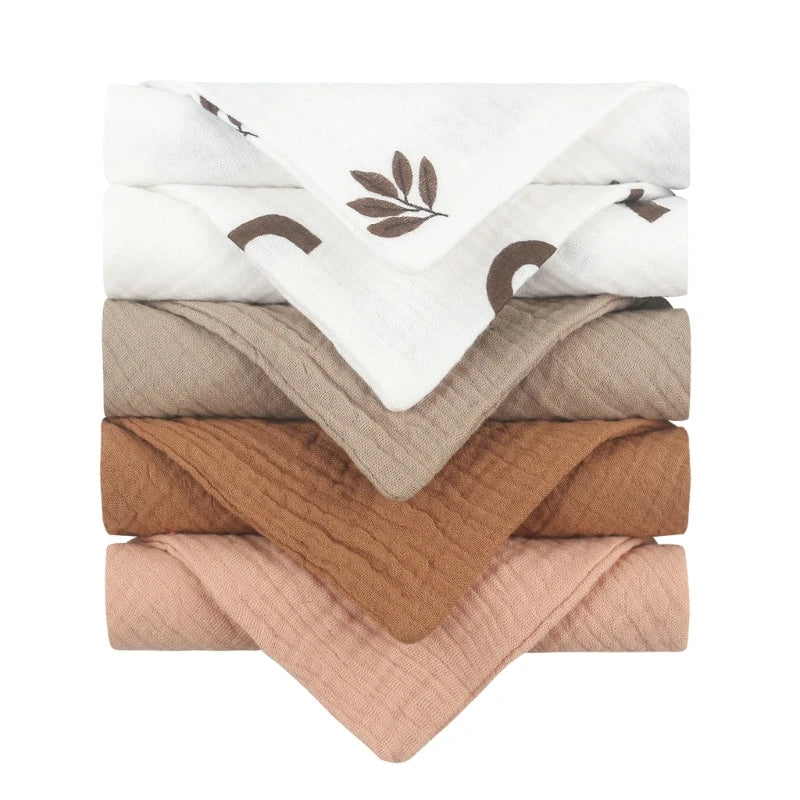 5 Pcs Towel Baby Face Cloth Soft Cotton Bath Towels