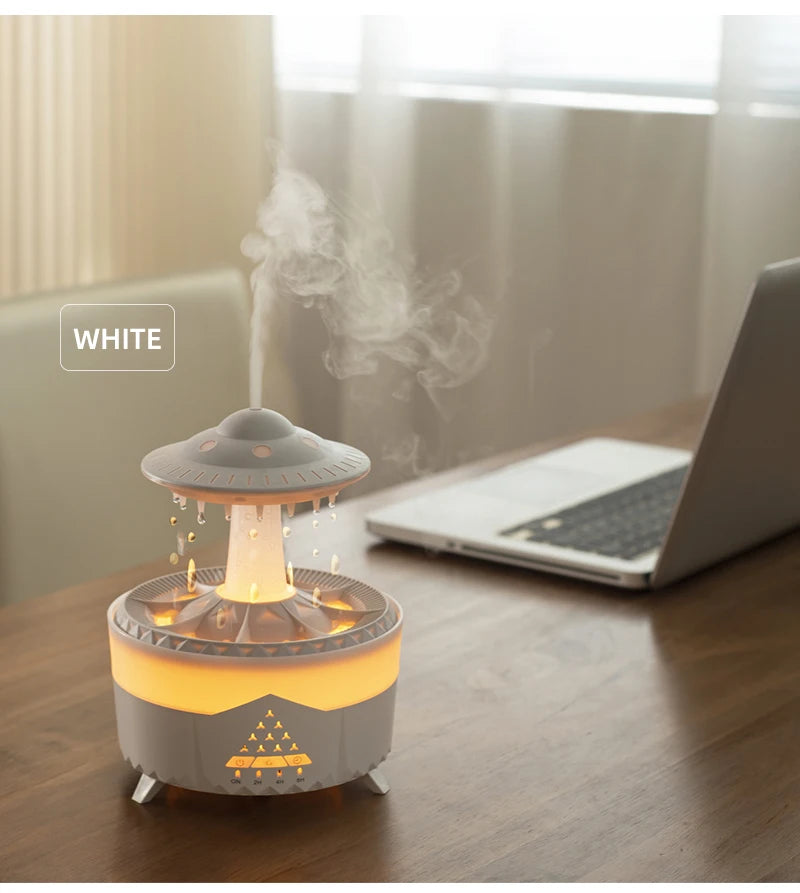 350ml Aroma Air Humidifier Mini USB Remote Control Raindrop Diffuser