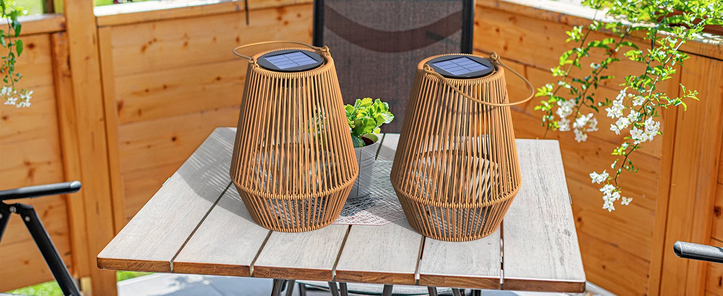 Hand Woven 0.6W Solar Outdoor Lights Villa Landscape Light