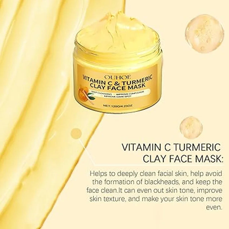 Turmeric Vitamin C Clay Mask Deep Cleansing Hydrating Skin Care