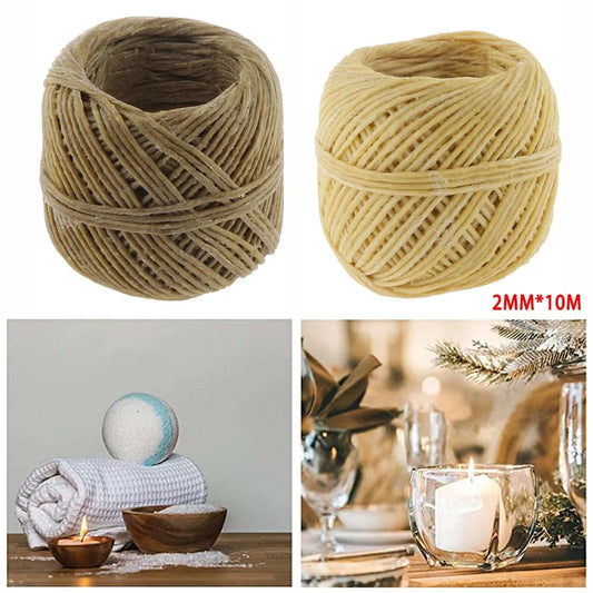 1 Roll 2.0mmx10m Organic Natural Beeswax Wicks for DIY Elegance