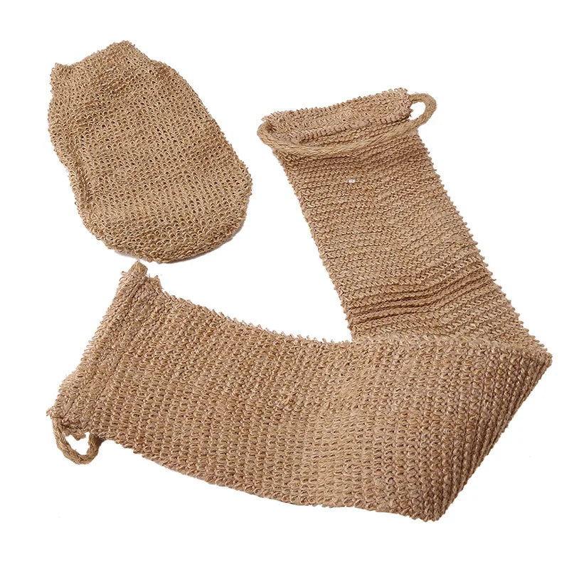 Ramie Jute Bath Towel Exfoliating Belt Shower Scrubber