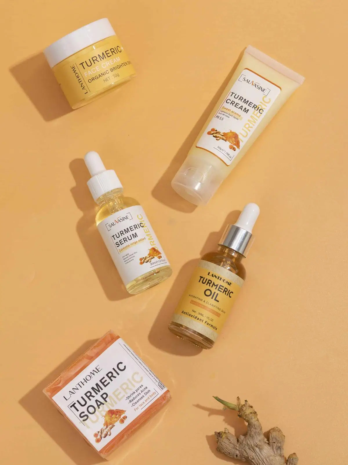 5 Piece Set Turmeric Facial Care for Radiant Skin Care