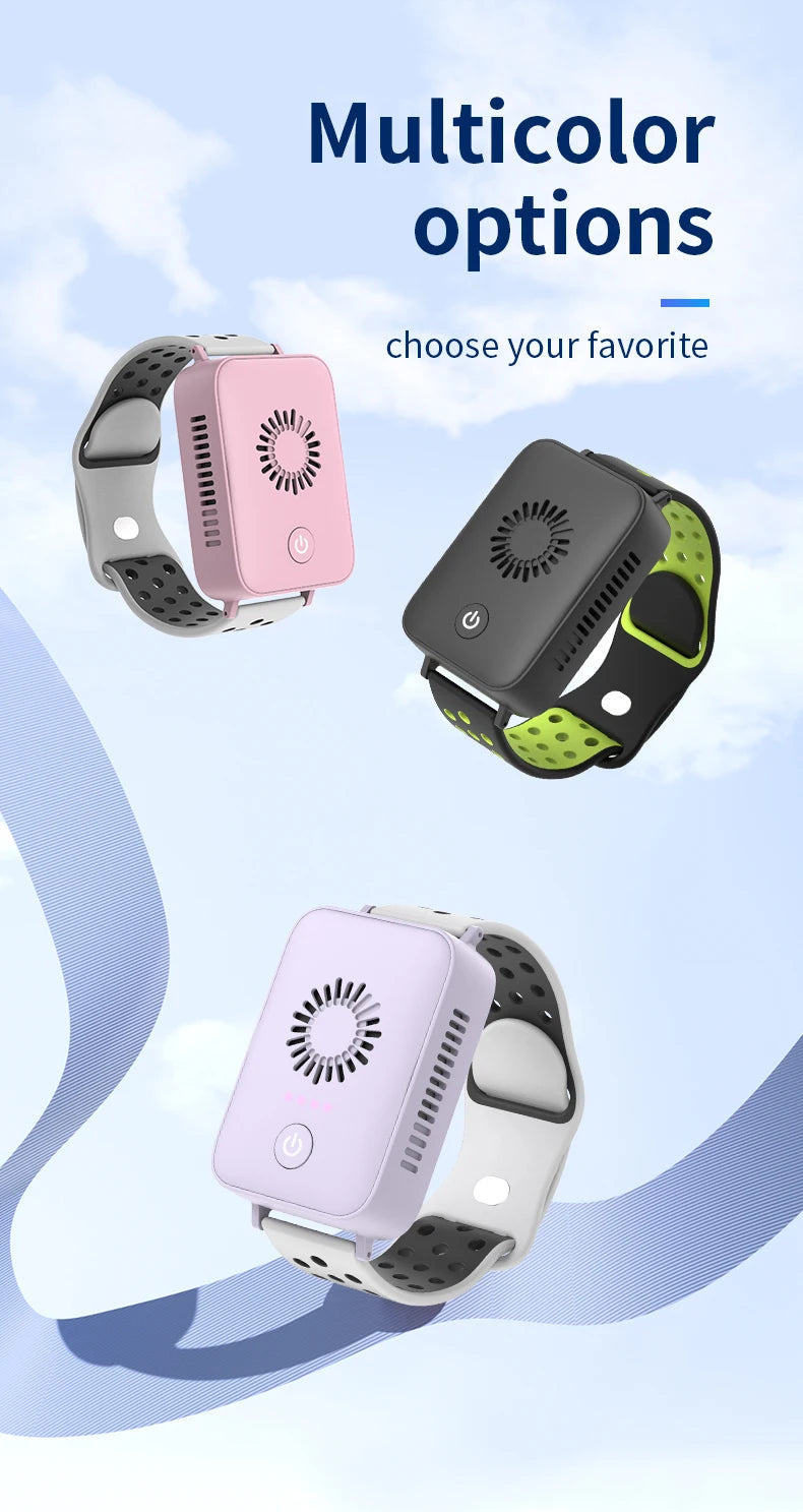 2 In 1 Portable Mini Air Conditioner Watch Fan Bracelet