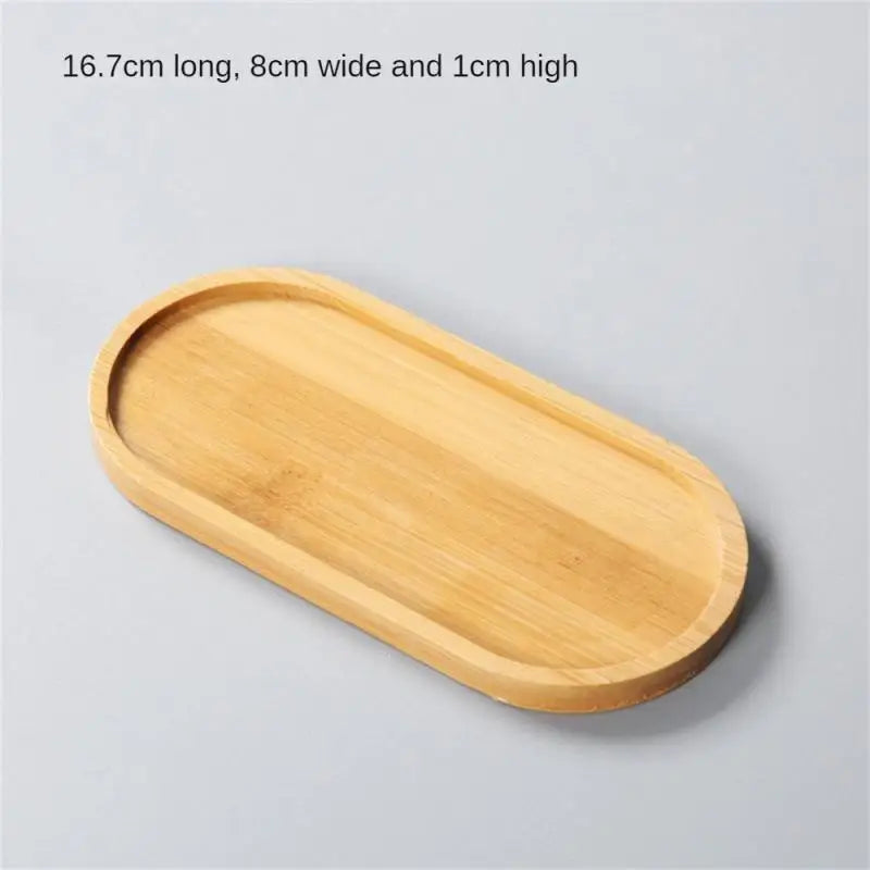 Elegant Multi Bamboo Tray Wood Saucer Flower Pot Tray Cup Pad Coaster Plate For Kitchen