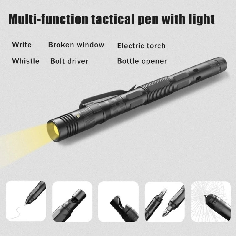 Multifunctional Ballpoint Pen With 100LM Flashlight Tool