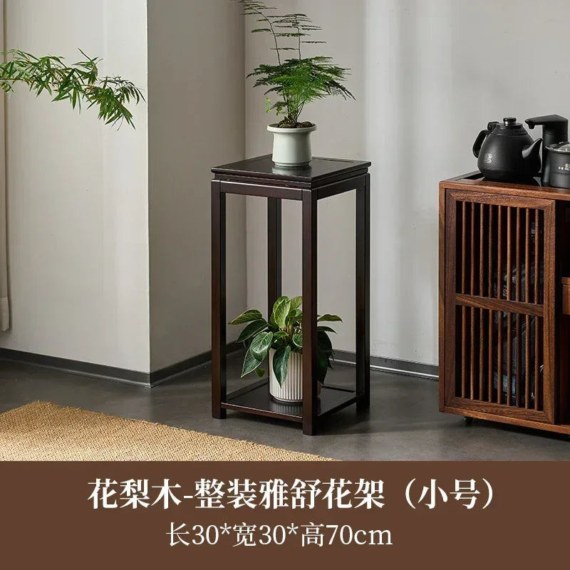 Chinese Style Plant Shelf Retro Bamboo Flower Stand Organizer