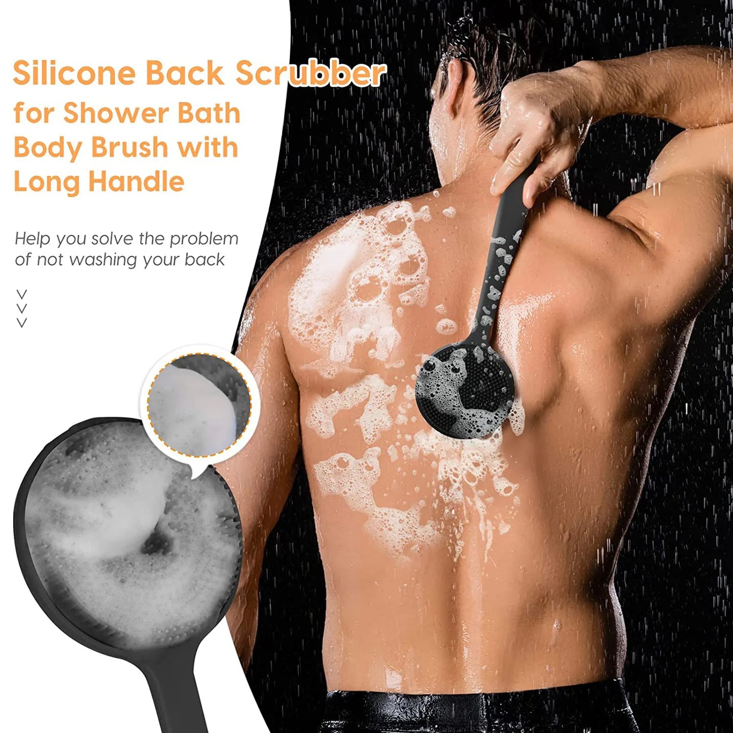 Silicone Back Scrubber for Shower Exfoliating and Massage