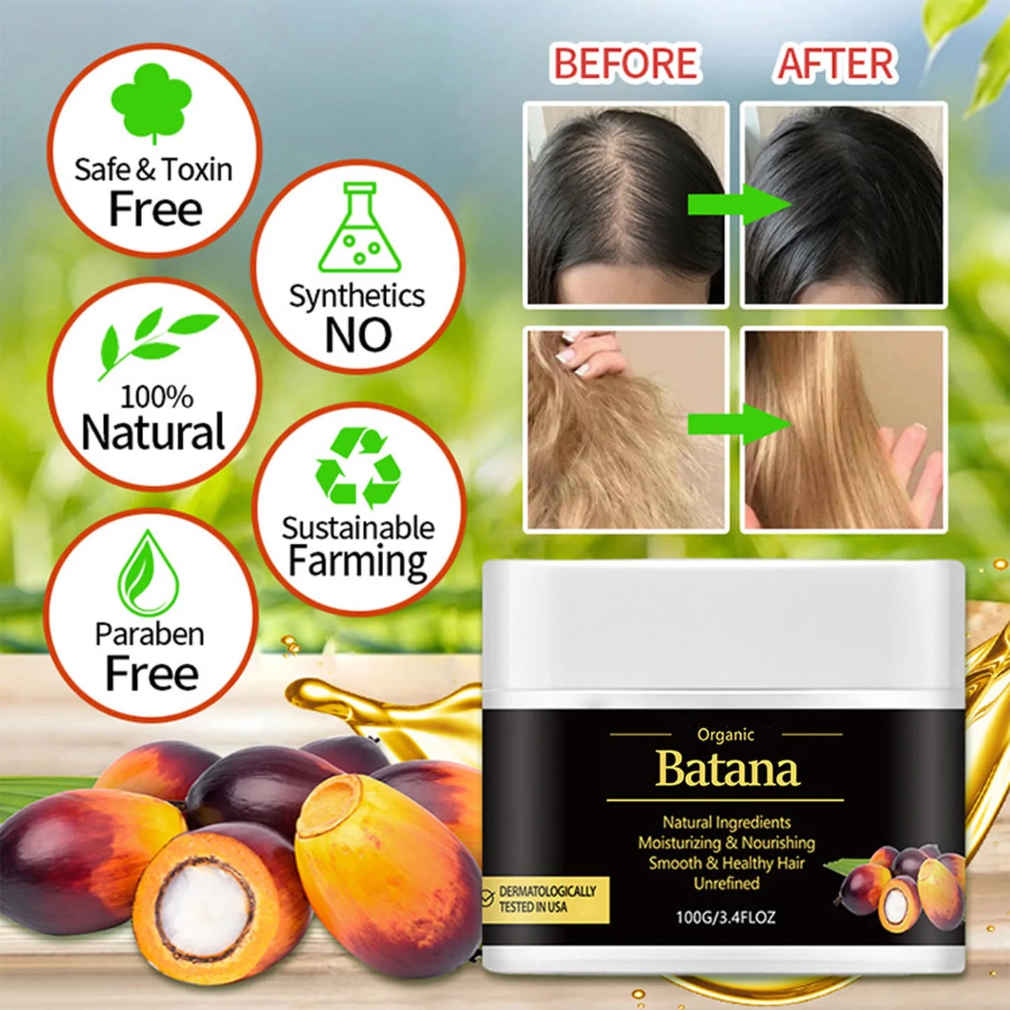 100g Raw Batana Oil for Hair Growth Organic Moisturizer