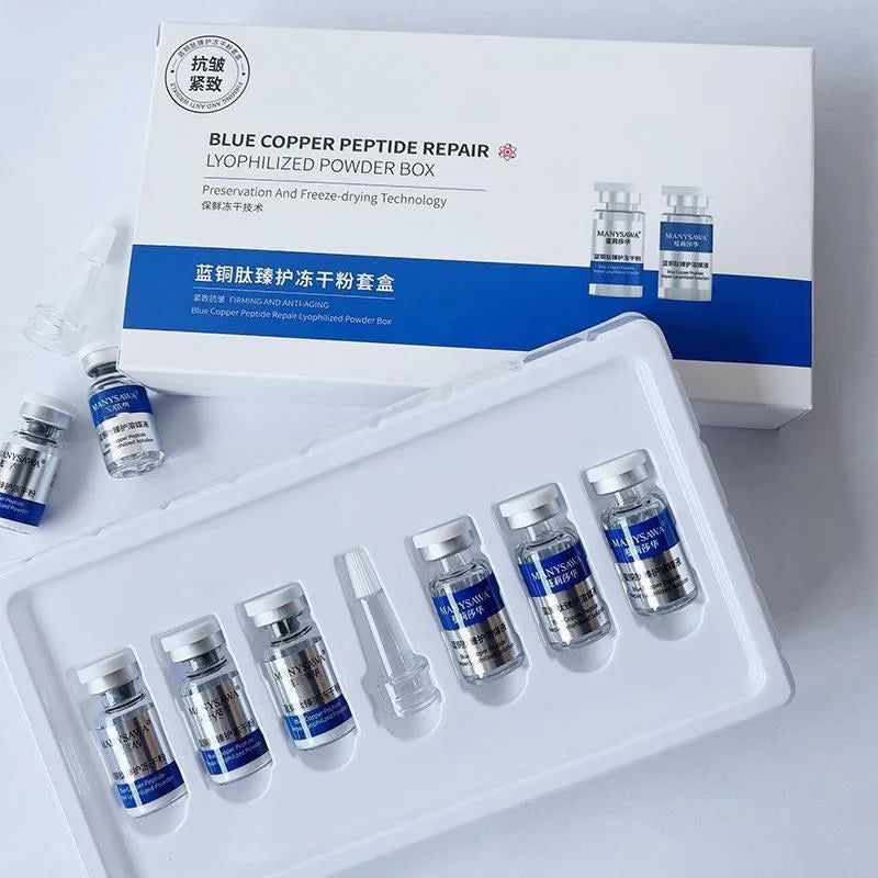 Blue Copper Peptide Repair Essence Anti Aging Skin Care Set