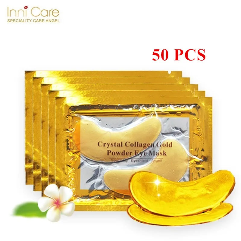 InniCare 50/60/80/100 Pcs Crystal Collagen Gold Eye Mask