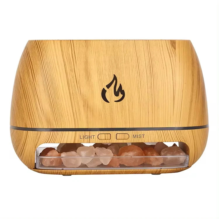 New Himalayan Crystal Salt Stone Aroma Humidifier with 3D Night Light