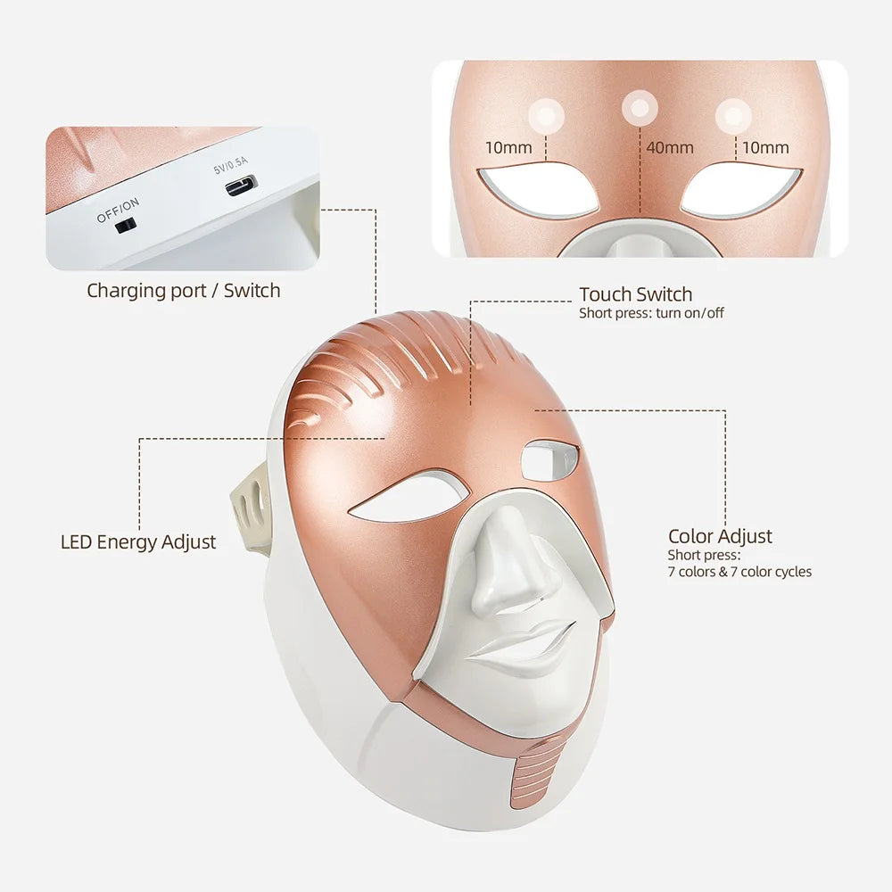 Foreverlily Mascarilla Facial LED Wireless Skin Care Device