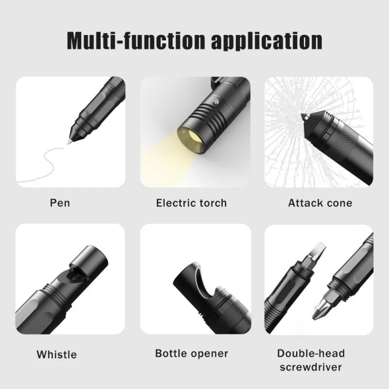 Multifunctional Ballpoint Pen With 100LM Flashlight Tool