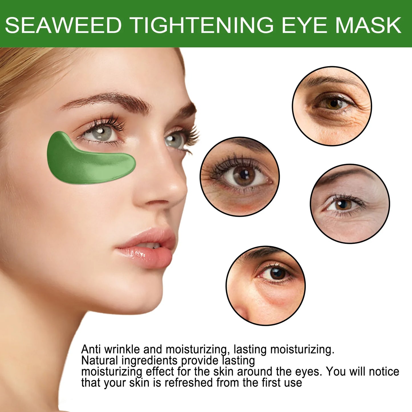 60Pcs Seaweed Firming Eye Mask Gentle Moisturising Care