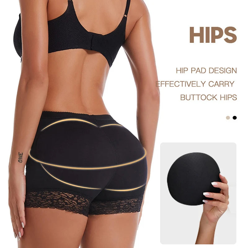 Women Hip Pads Fake Ass Lace Panties Butt Lifter Shapewear