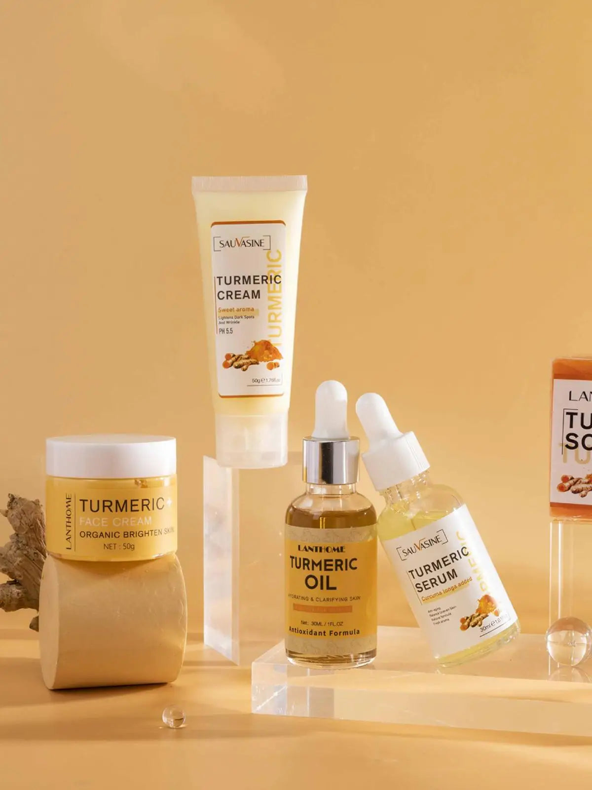 5 Piece Set Turmeric Facial Care for Radiant Skin Care